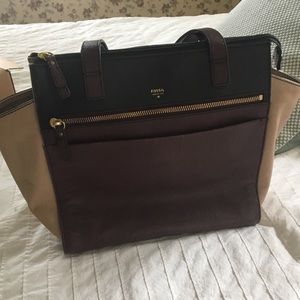 Burgundy Fossil Tote